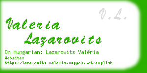 valeria lazarovits business card